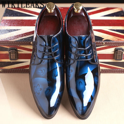Luxury Floral Pattern Men's Oxford Dress Shoes - Formal Wedding Fashion